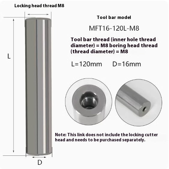6034 MFT tungsten steel anti-vibration cutter shank lock tooth cutter shank high precision end milling cutter shank monolithic alloy interchangeable carbide head Shandong Denso Pricision Tools Co.,Ltd.
